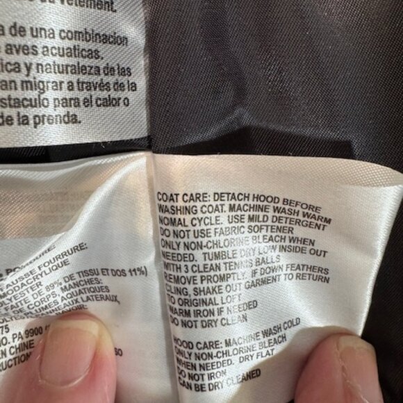 Michael Kors Black Down Hooded Long Puffer Coat Faux Fur Trim Gold Hardware Sz M - Picture 13 of 13